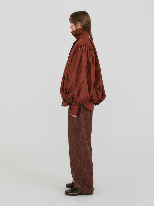 Eenk Zoem Shirred Volume Jumper - Brown