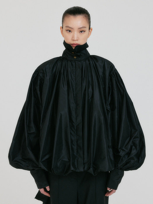 Eenk Zoem Shirred Volume Jumper - Black