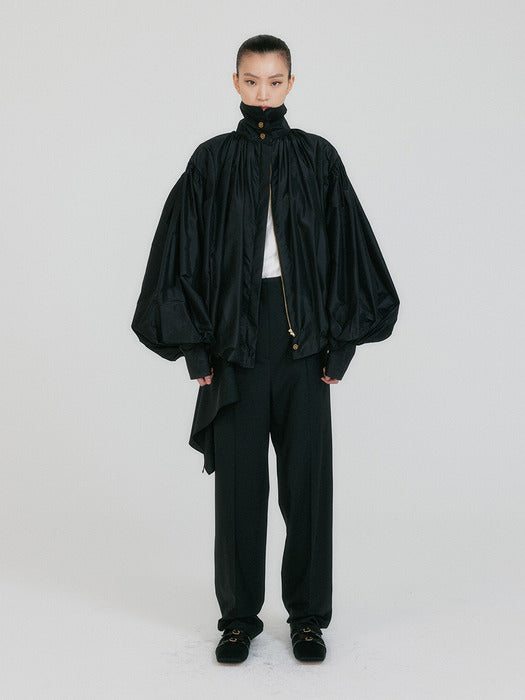 Eenk Zoem Shirred Volume Jumper - Black