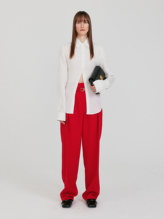 [EENK] Zemma Belted Shirt - White
