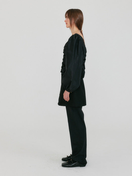 Eenk Zane Shirred Blouse - Black