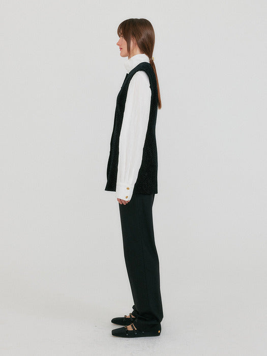 [EENK] Zolie Hourglass Buttoned Top - Black Velvet