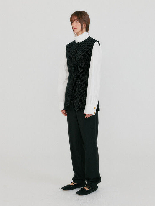 [EENK] Zolie Hourglass Buttoned Top - Black Velvet