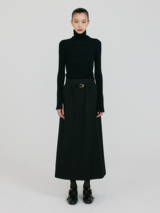 Eenk Zurian Belted Maxi Skirt - Black