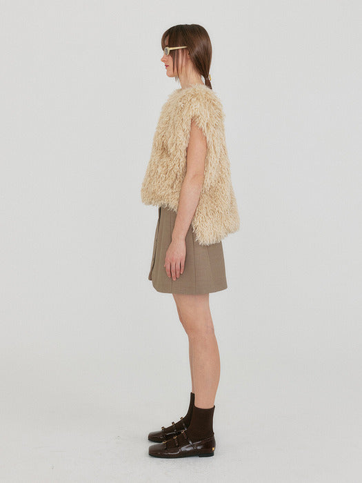 Eenk Zabolle Buttoned Mini Skirt - Beige