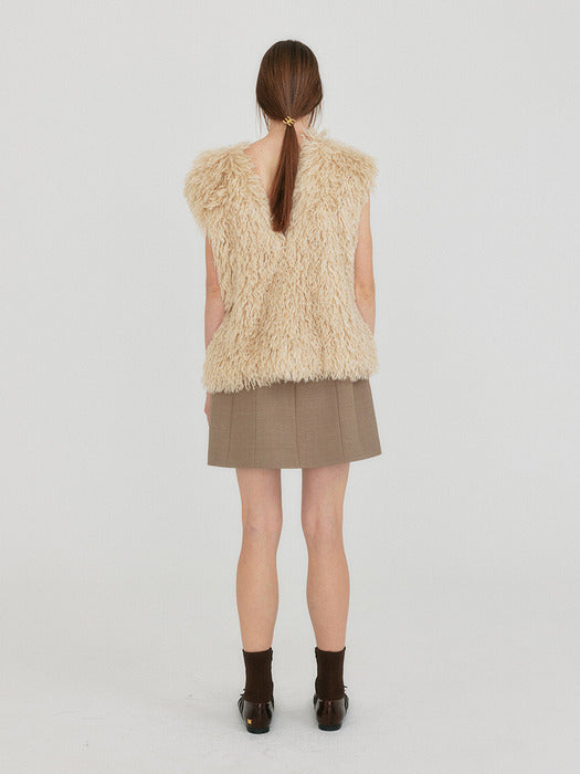 Eenk Zabolle Buttoned Mini Skirt - Beige