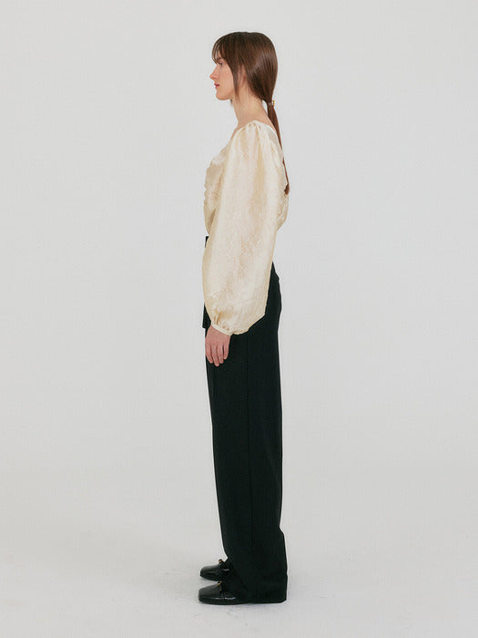 Eenk Zette Belted Tuck Pants - Black