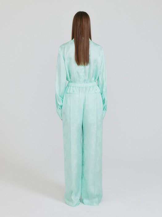 Eenk Zenez Textured Wide Pants - Mint