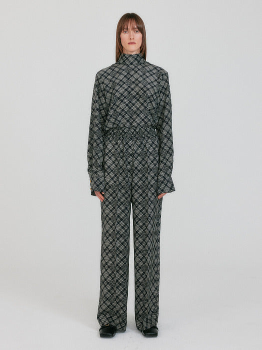 Eenk Zenez Patterned Wide Pants - Black/Ivory