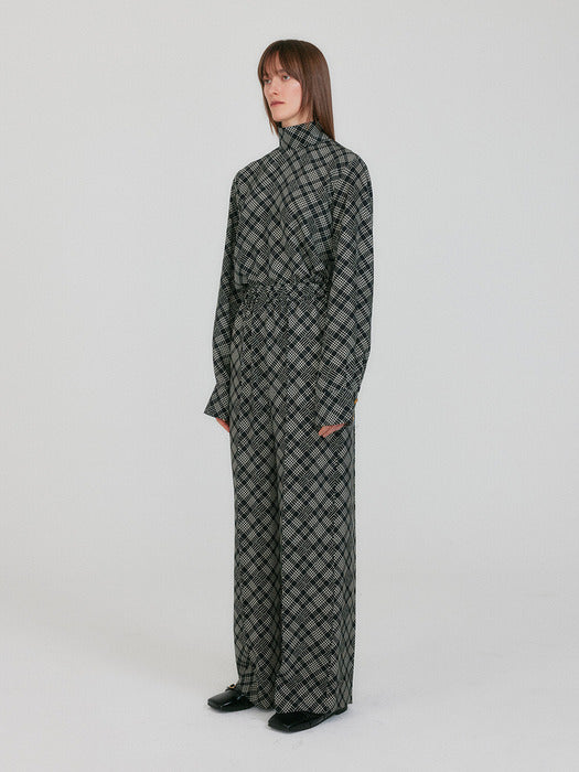 Eenk Zenez Patterned Wide Pants - Black/Ivory