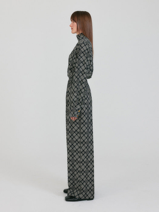 Eenk Zenez Patterned Wide Pants - Black/Ivory