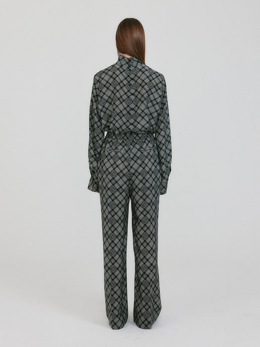 Eenk Zenez Patterned Wide Pants - Black/Ivory