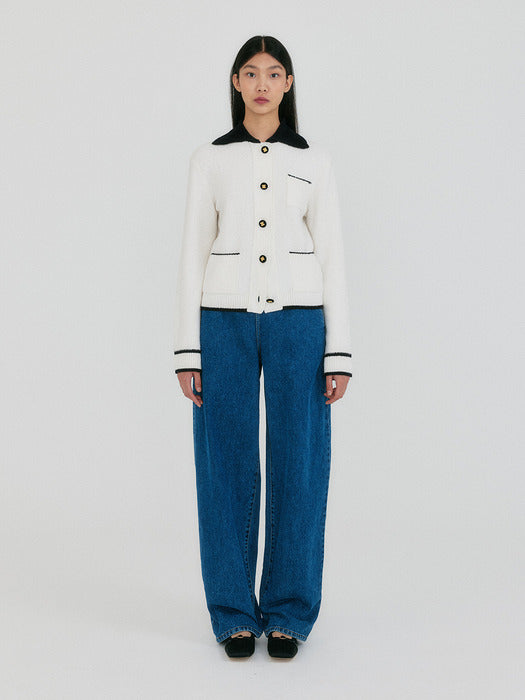 Eenk Zink Pocket Knit Cardigan - Ivory