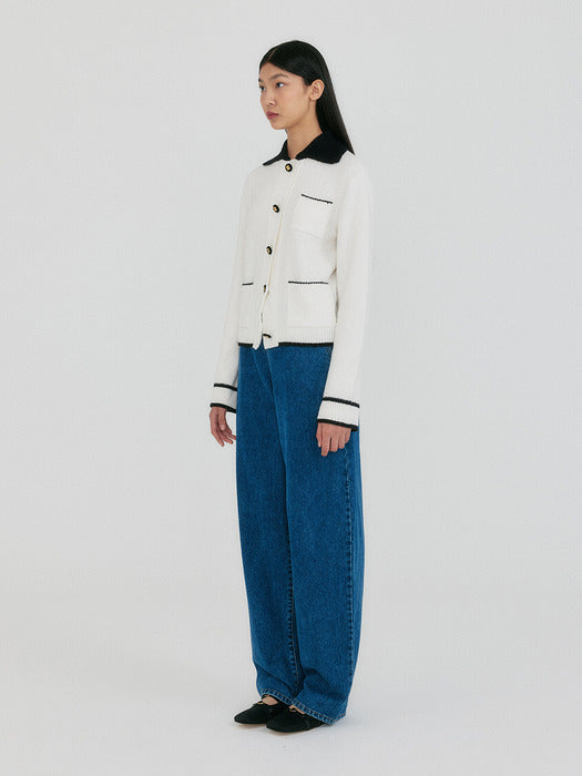 Eenk Zink Pocket Knit Cardigan - Ivory