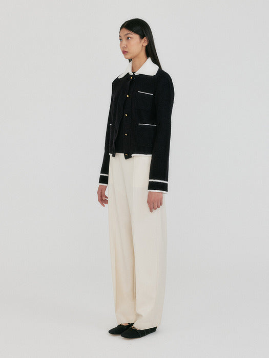 Eenk Zink Pocket Knit Cardigan - Black