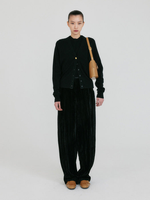 Eenk Zaine Button Point Knit Cardigan - Black