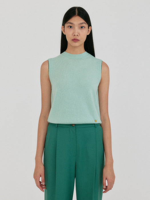 Eenk Zan Roundneck Knit Vest - Mint