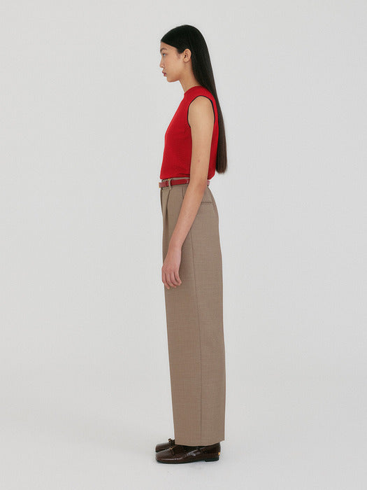 [EENK] Zan Roundneck Knit Vest - Red