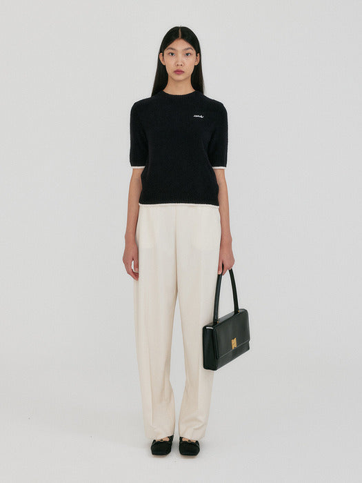 Eenk Zingky Half Sleeve Knit - Black