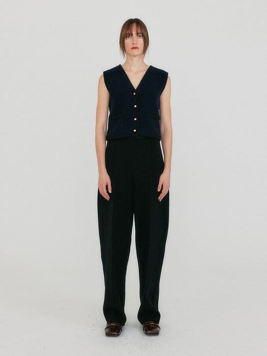 Eenk Zita V-neck Knit Vest - Navy