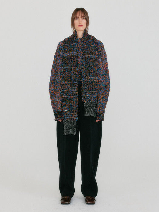Eenk Zestful Tapered Volume Knit Pants - Black