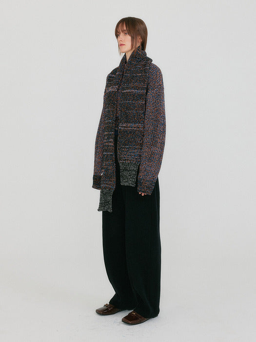 Eenk Zestful Tapered Volume Knit Pants - Black