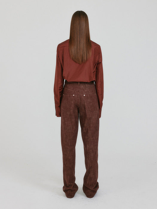 Eenk Zenim Belted Denim Pants - Brown
