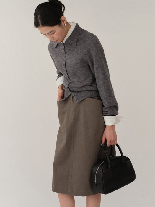 [Kindersalmon] Phiro Cotton Skirt Anthracite