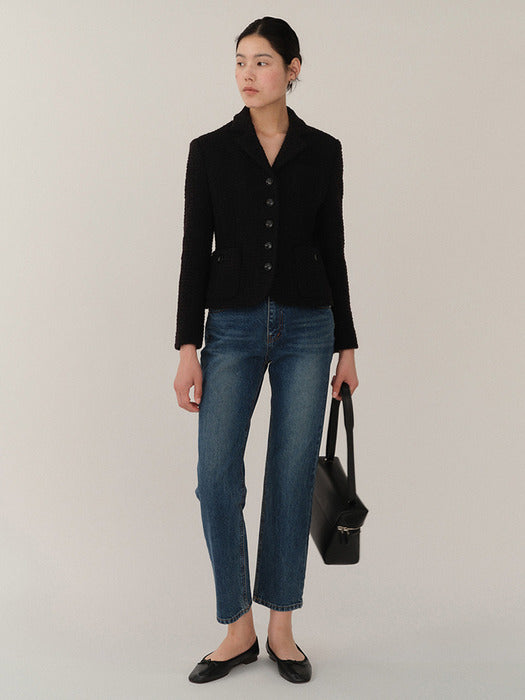 Kindersalmon Aurelia Tweed Jacket Black