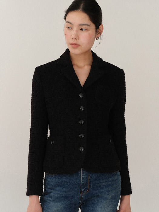 Kindersalmon Aurelia Tweed Jacket Black