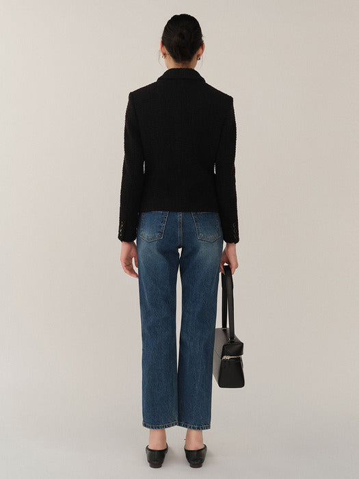 Kindersalmon Aurelia Tweed Jacket Black