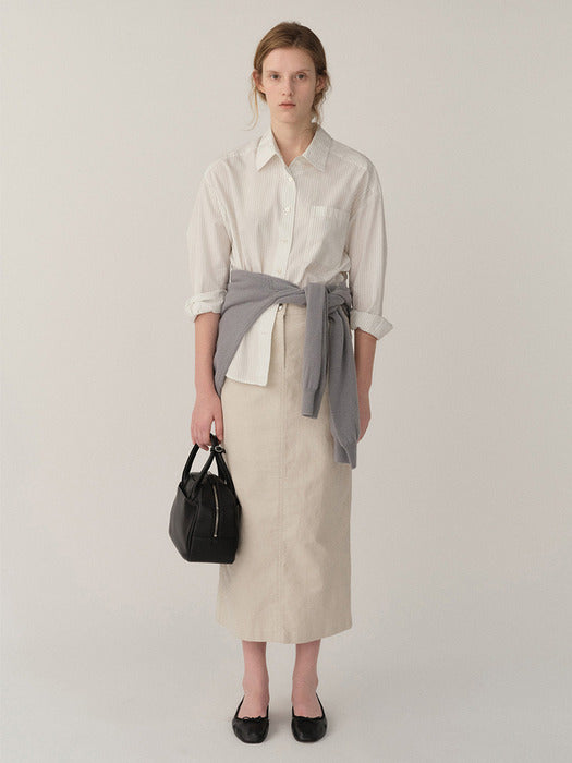 Kindersalmon Cotton Shirt Plain-Stripe (Ueyama Japan)