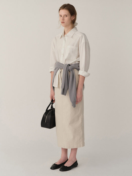 Kindersalmon Cotton Shirt Plain-Stripe (Ueyama Japan)