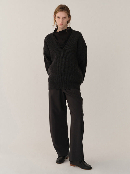 [Kindersalmon] Adara Chunky Sweater Dark-Melange