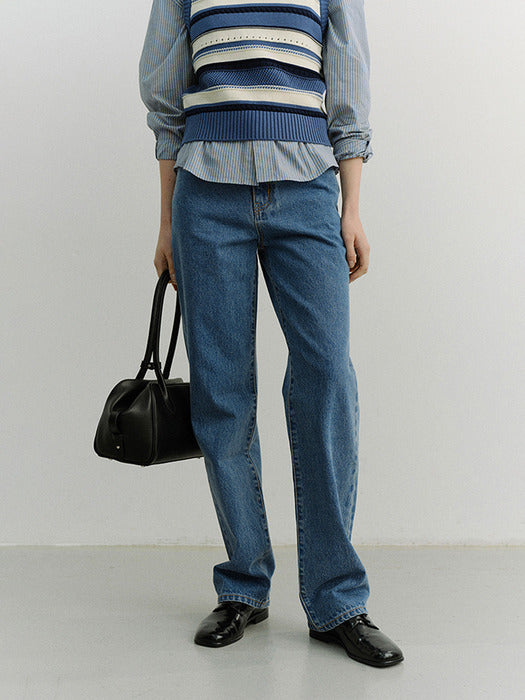 Dunst Essential Straight Full Length Jeans Classic Blue
