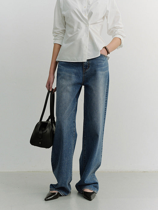 Dunst Relaxed Wide Jeans Classic Blue