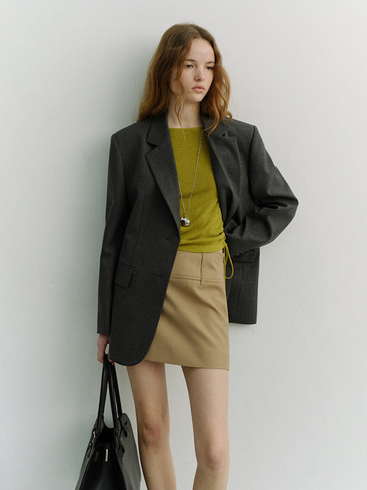 [dunst] ESSENTIAL 2 BUTTON WOOL BLAZER MELANGE GREY_UDJA6A202G2