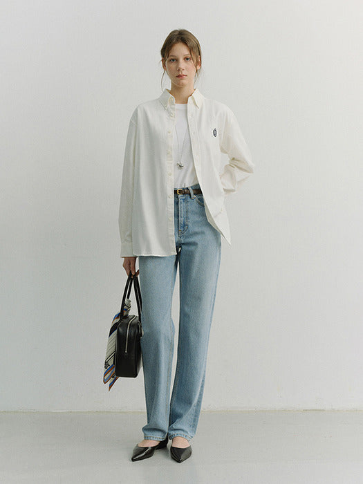 Dunst Unisex Classic Boyfriend Shirt Off White