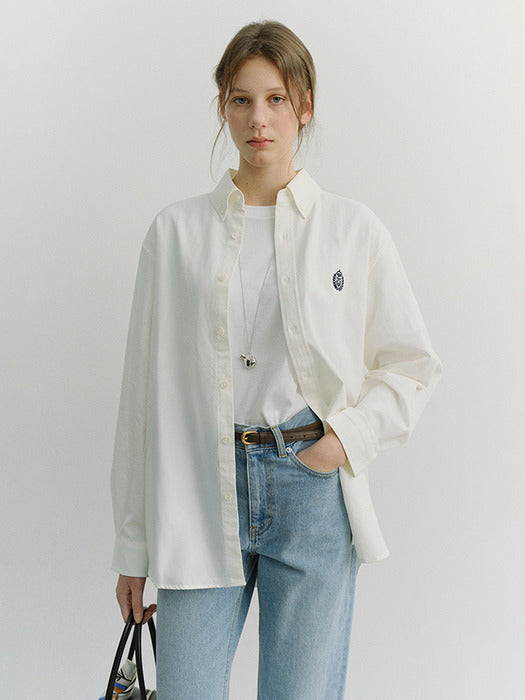 [dunst] UNISEX CLASSIC BOYFRIEND SHIRT OFF WHITE_UDSH6A103OW