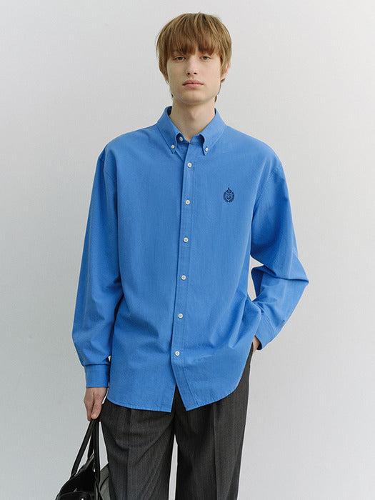 Dunst Unisex Classic Boyfriend Shirt Cerulean Blue