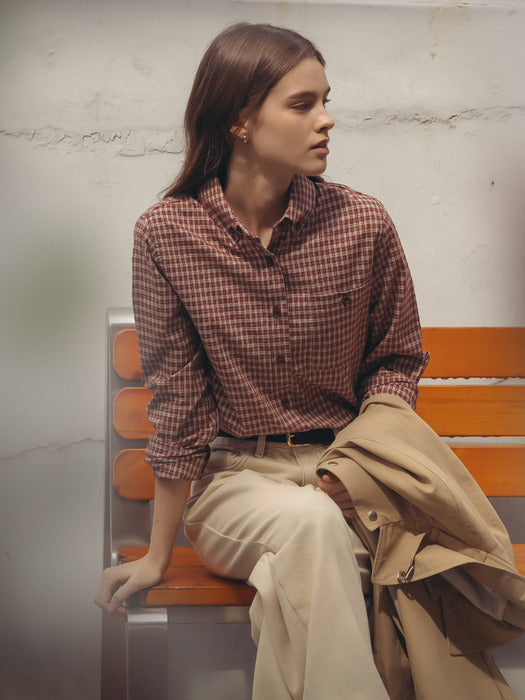 Tillidie Classic grid check shirt Red