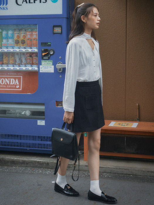 [TILLIDIE] Ourora tweed skirt_Black
