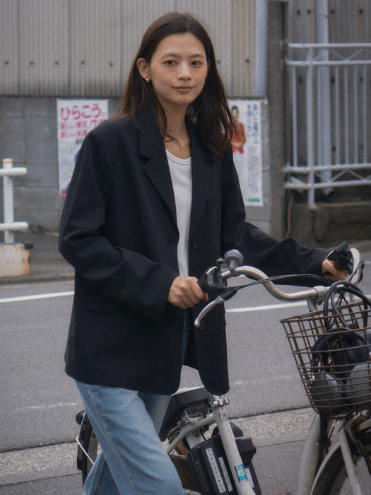 [TILLIDIE] Essential 3-button blazer_Black