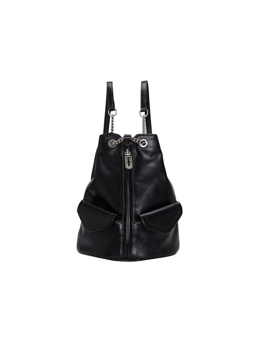 [vunque] Occam Doux Double Pocket Chain Backpack M Black