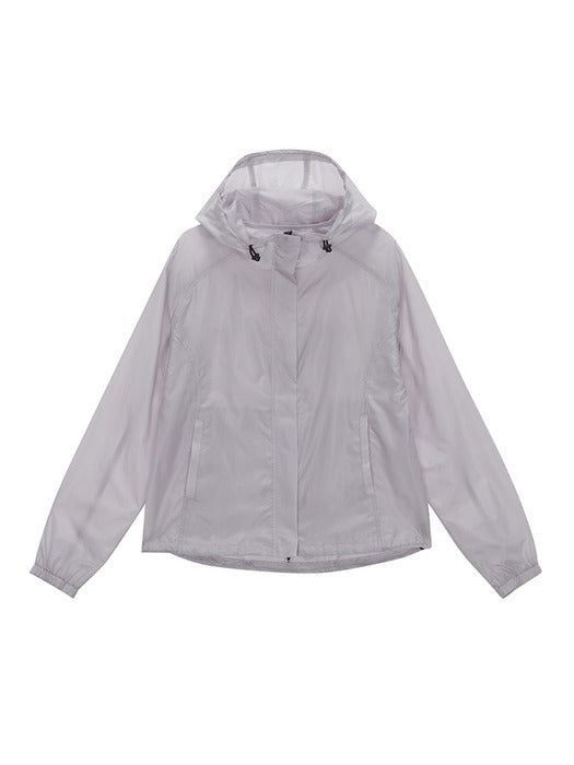 LIGHT HOODY WINDBREAKER FOR WOMEN IN LIGHT GREY