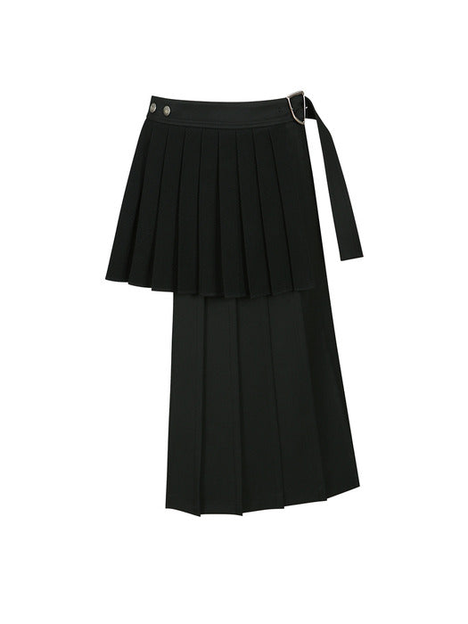 [andersson bell] DOUBLE PLEATED WRAP SKIRT apa772w(BLACK)