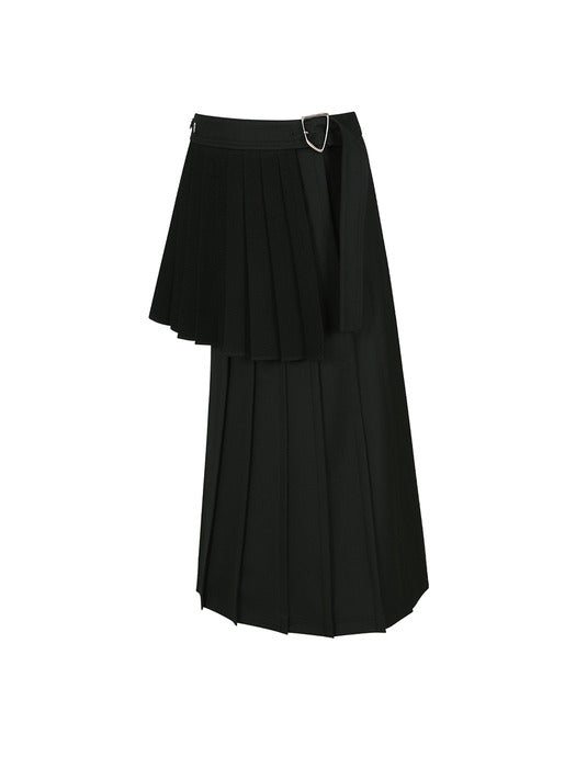 [andersson bell] DOUBLE PLEATED WRAP SKIRT apa772w(BLACK)