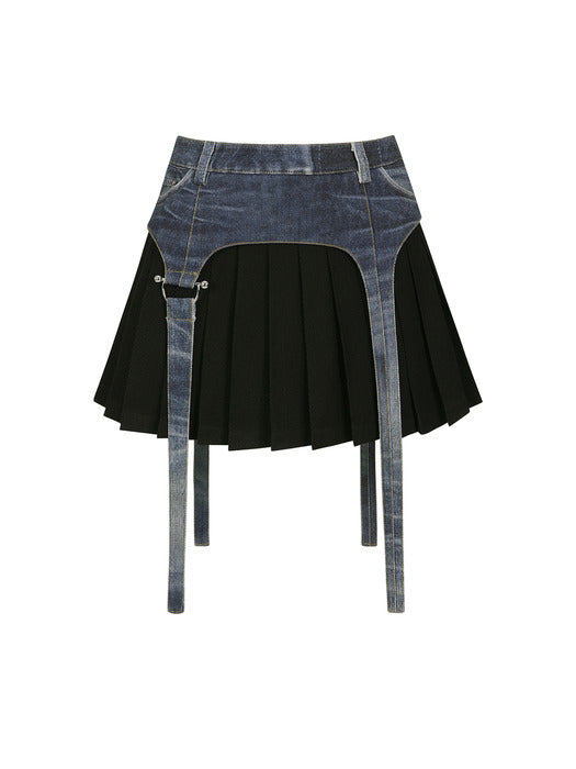 [andersson bell] TROMPE L`OEIL MINI PLEATS SKIRT apa763w(BLACK)