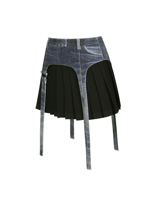 [andersson bell] TROMPE L`OEIL MINI PLEATS SKIRT apa763w(BLACK)