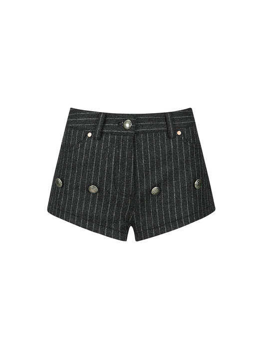 [andersson bell] STRIPE WOOL SKORT apa761w(BLACK)